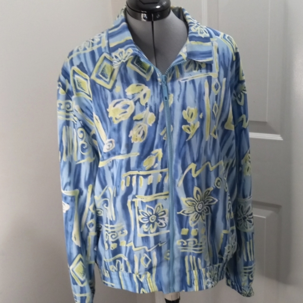 Teddi Front Exposed Zipper, Graphic Jacket Size Lg - Picture 2 of 5